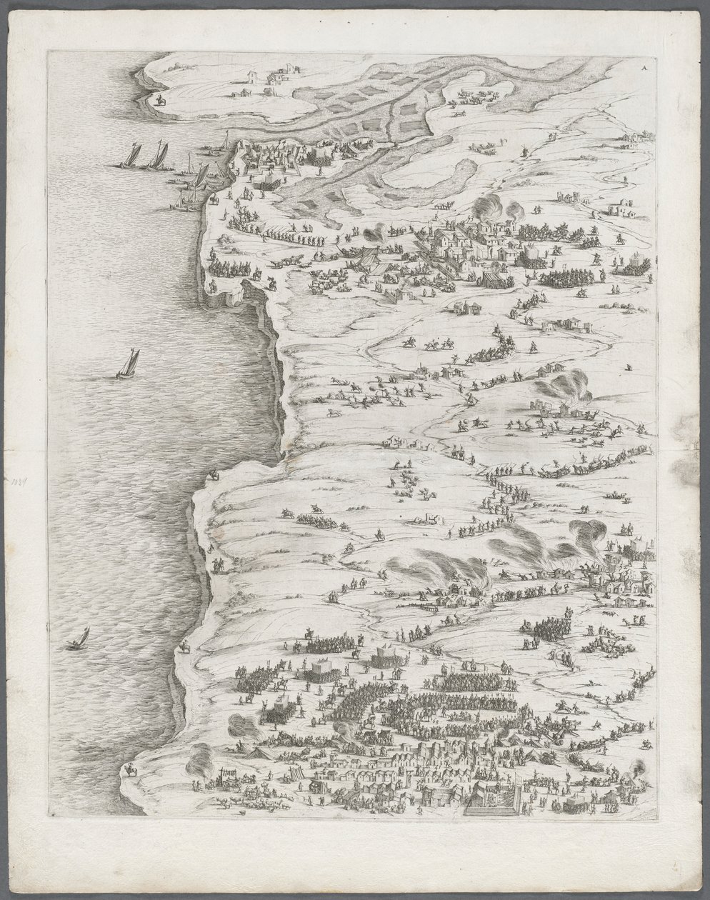 La Rochellen piiritys: levy 5, 1628-1630. tekijältä Jacques Callot