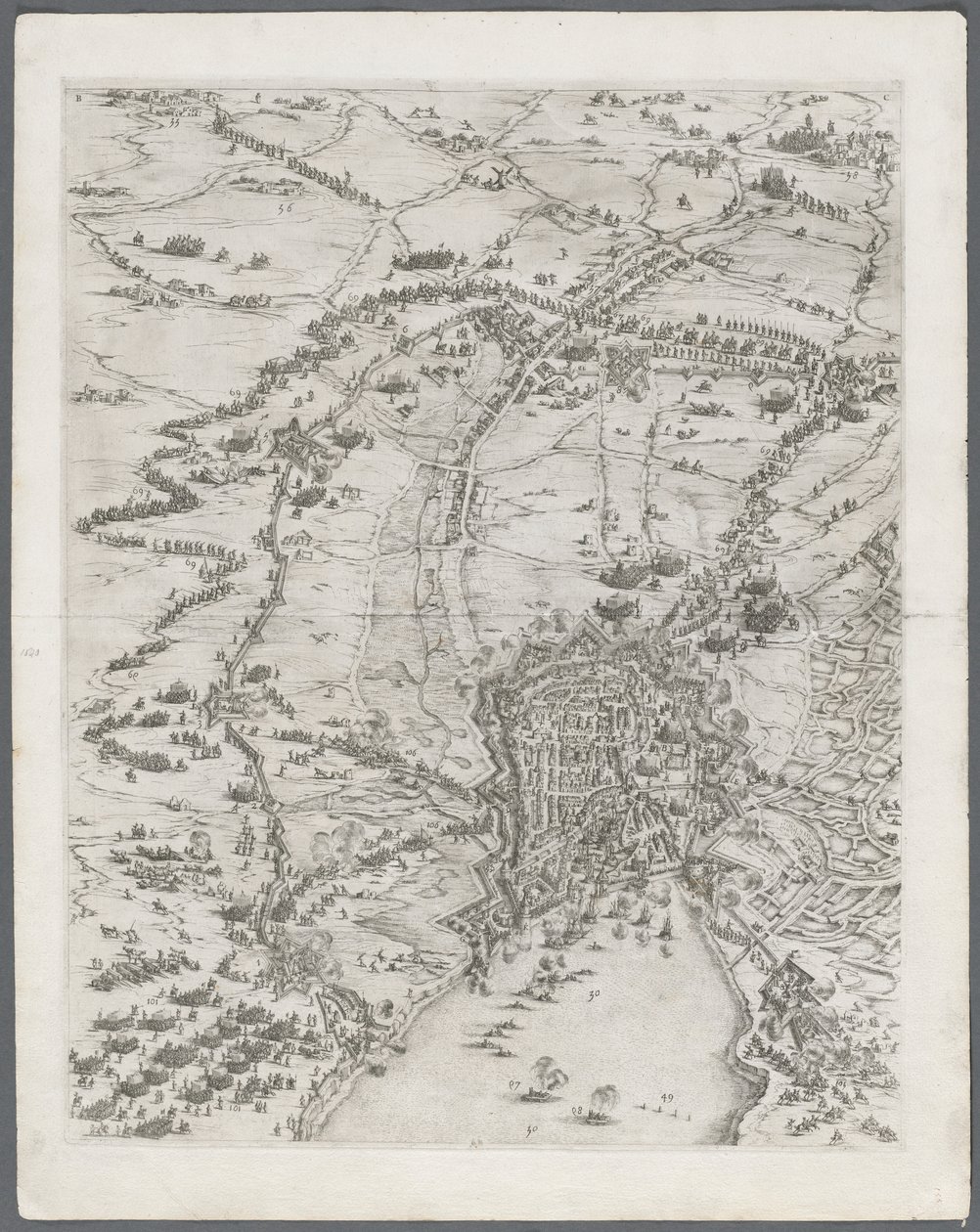 La Rochellen piiritys: levy 6, 1628-1630. tekijältä Jacques Callot