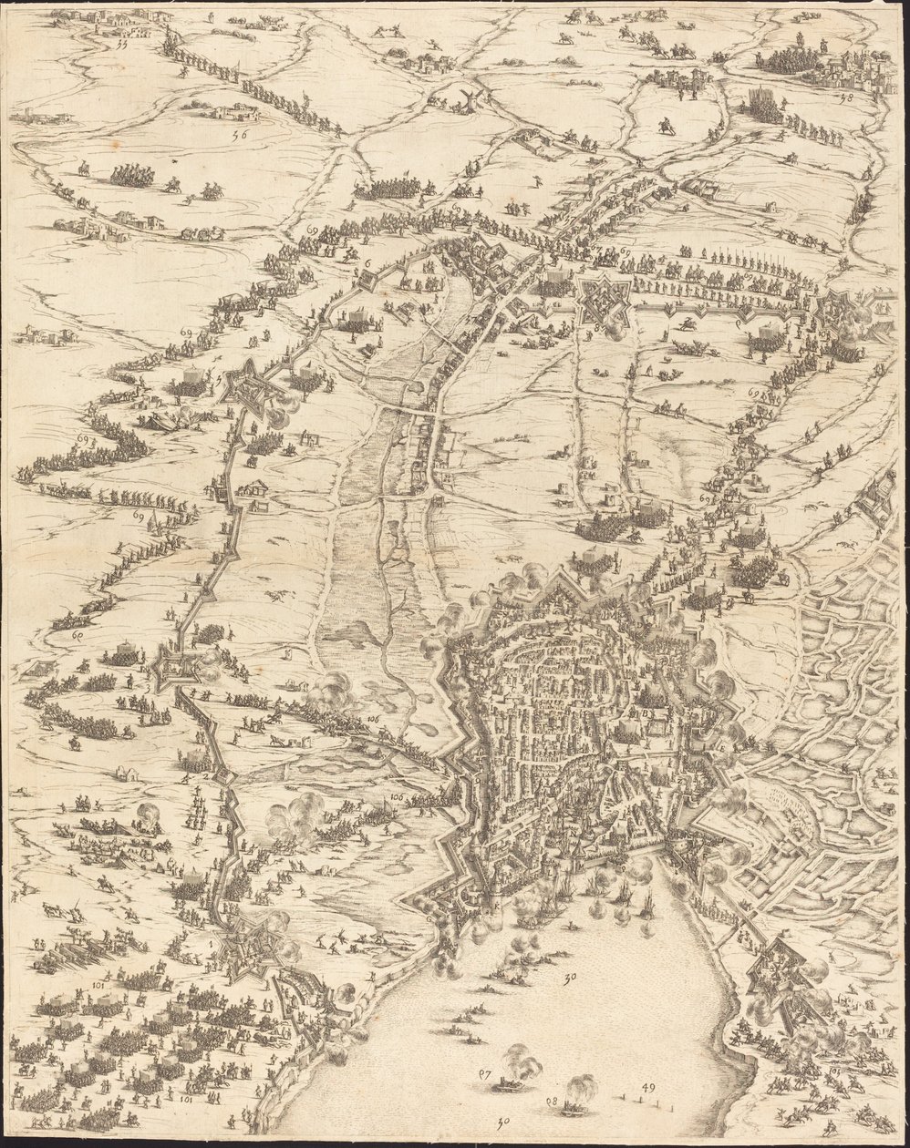 La Rochellen piiritys [levy 6/16; sarja sisältää 1952.8.97-112] tekijältä Jacques Callot