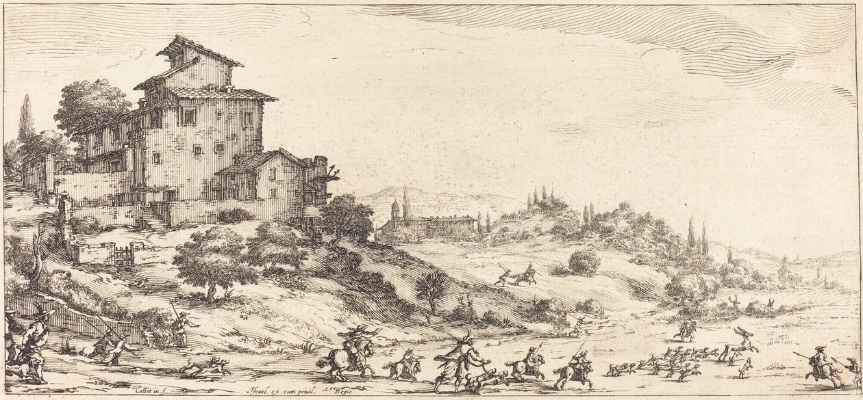 The Stag Hunt, luultavasti n. 1630. tekijältä Jacques Callot