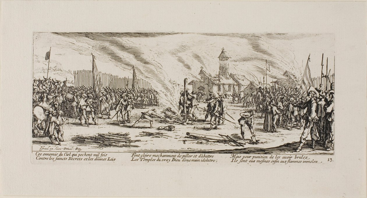 The Stake, levy kolmetoista teoksesta The Miseries of War (Sodan kurjuudet). tekijältä Jacques Callot