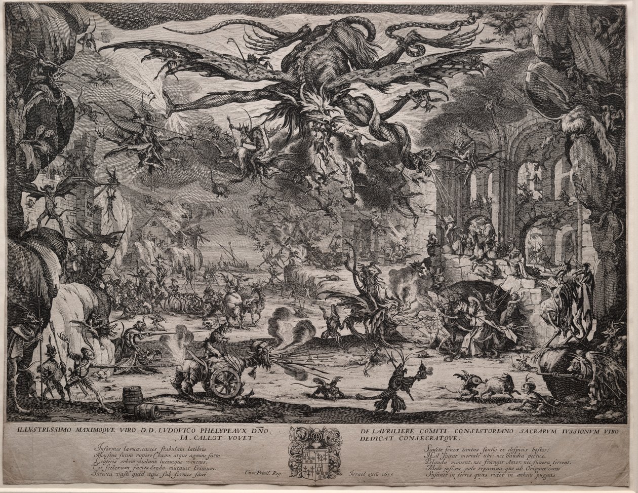 Pyhän Antoniuksen kiusaus (toinen versio) tekijältä Jacques Callot