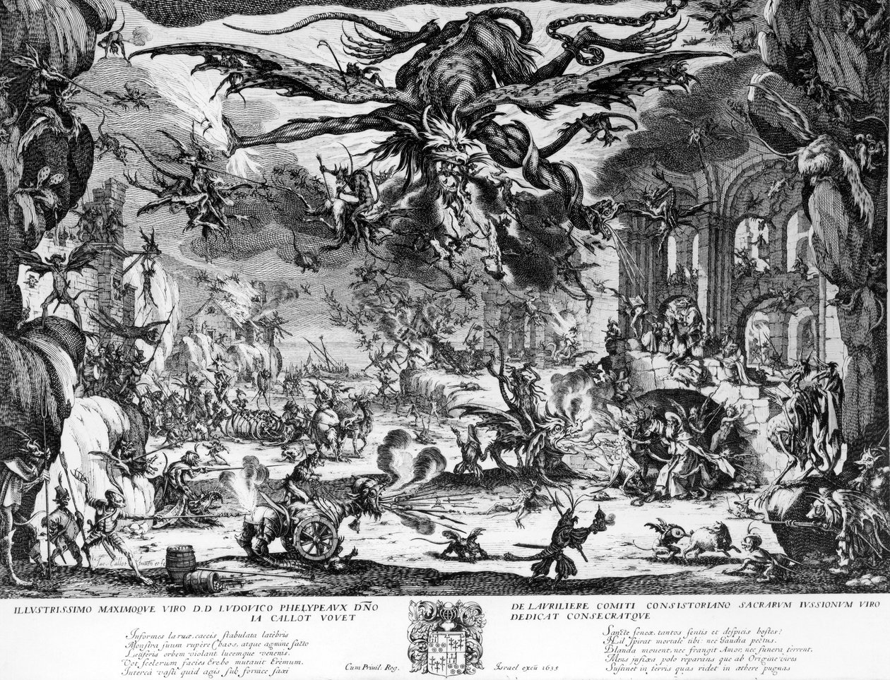 Pyhän Antoniuksen kiusaus tekijältä Jacques Callot