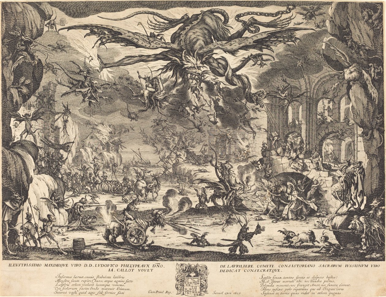 Pyhän Antoniuksen kiusaus [toinen versio] tekijältä Jacques Callot