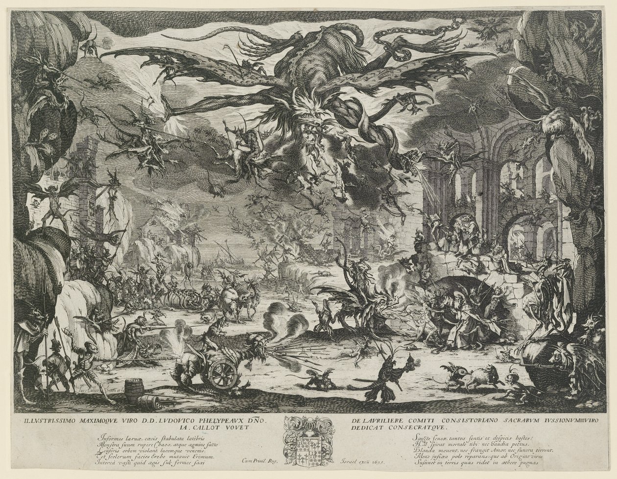 Pyhän Antoniuksen kiusaus tekijältä Jacques Callot