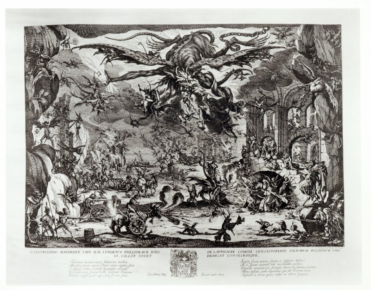 Pyhän Antoniuksen kiusaus, 1600-luku tekijältä Jacques Callot