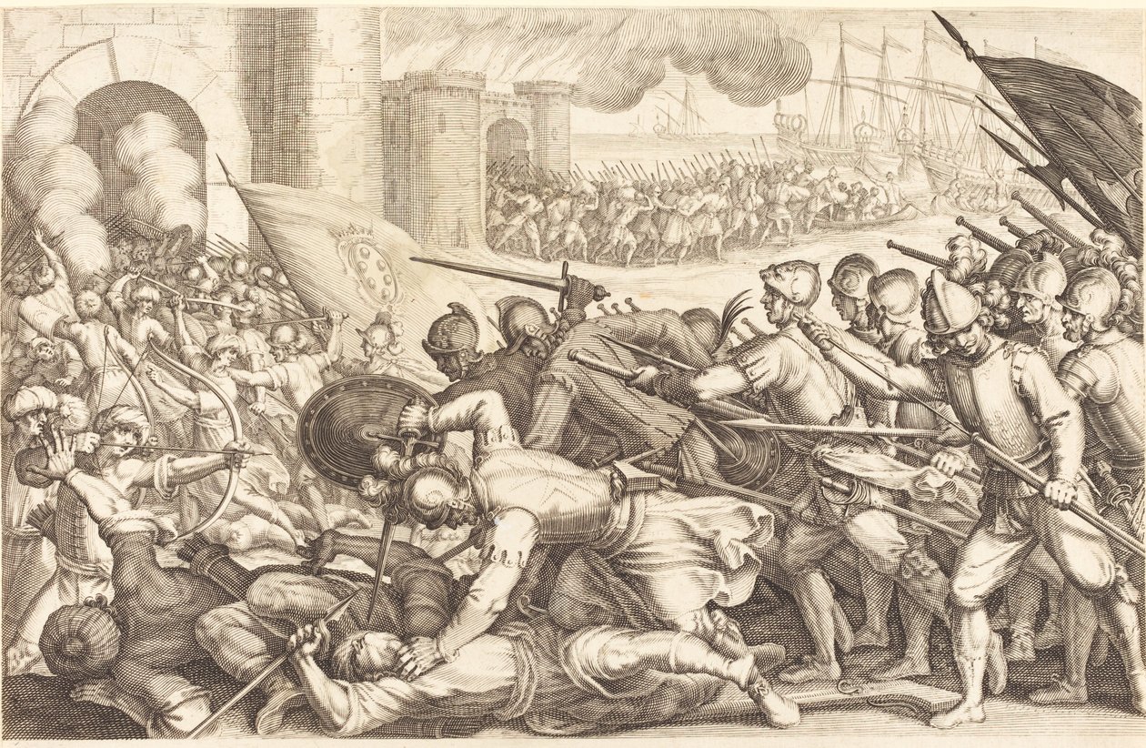 Joukot pakottavat kaupungin portin tekijältä Jacques Callot