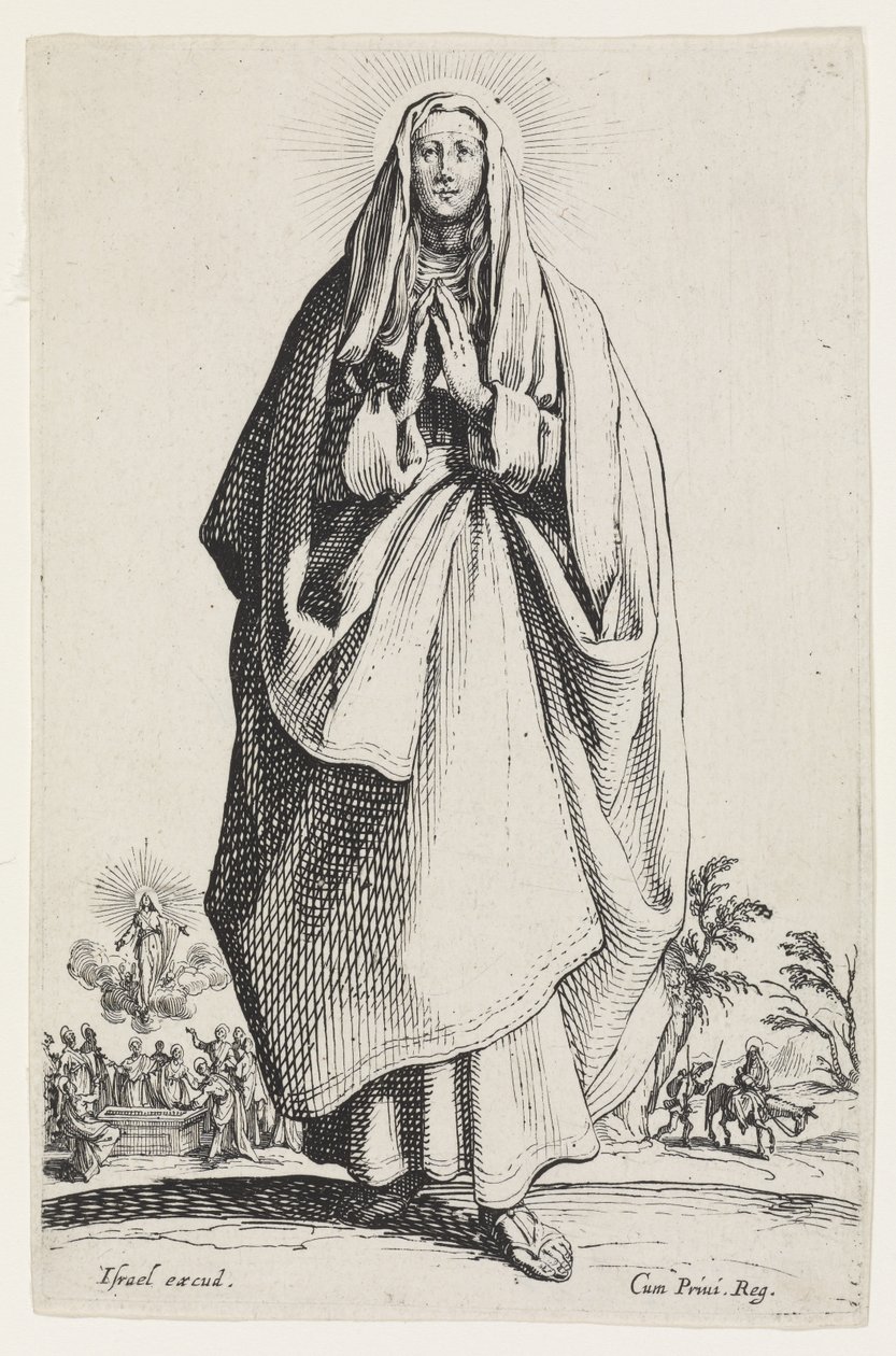 Neitsyt Maria Les Grands Apôtresista (Suuret apostolit), 1631 tekijältä Jacques Callot