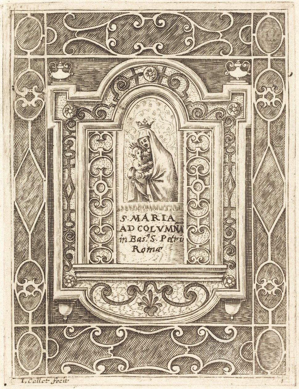 Neitsyt pylväässä tekijältä Jacques Callot