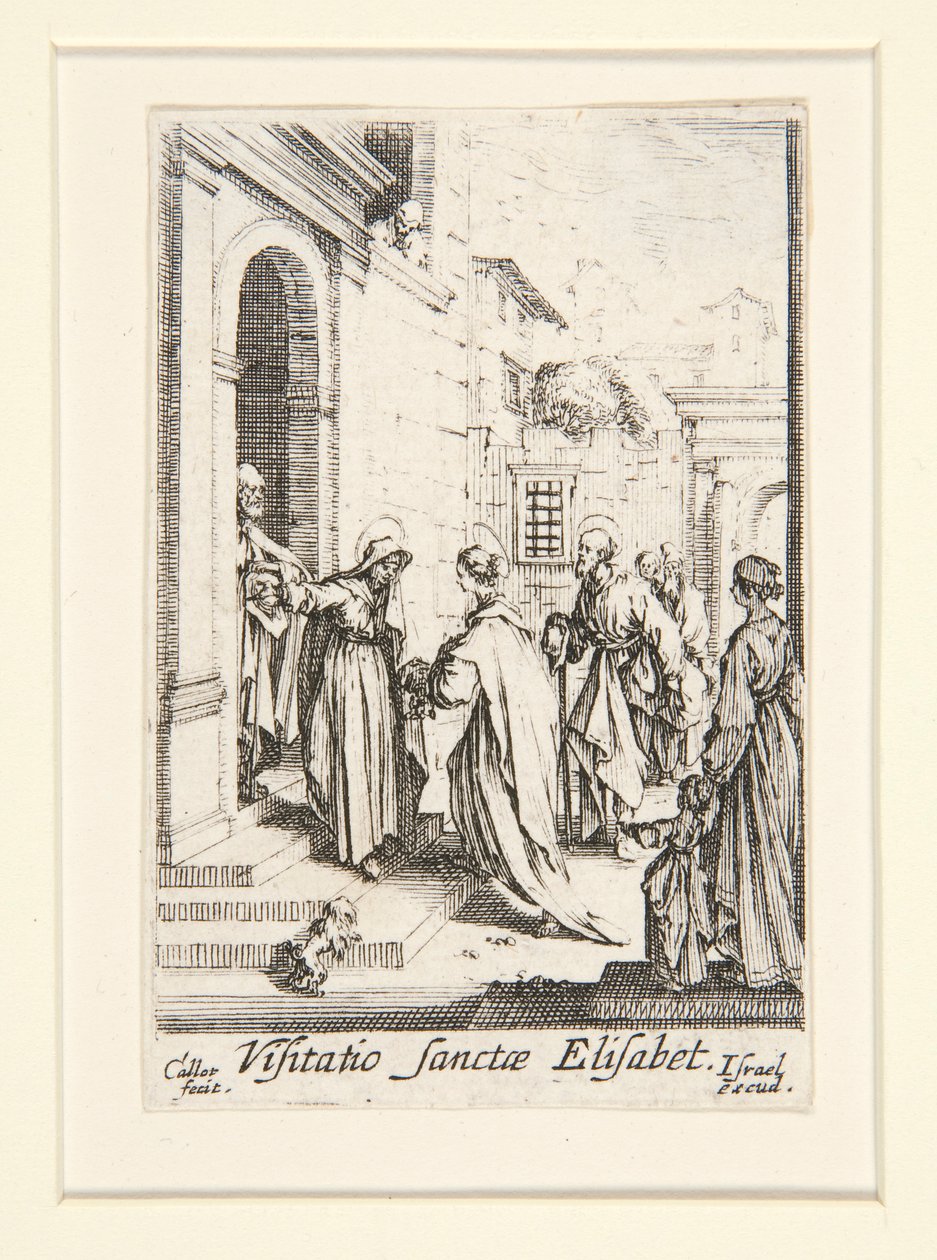 Vierailu, ei. 6, teoksesta The Life of the Virgin tekijältä Jacques Callot