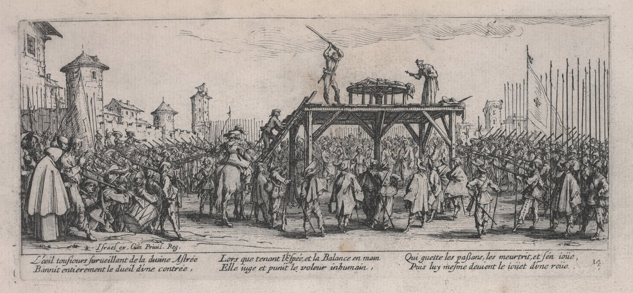 Pyörä (La Roue), elokuvasta "The Miseries of War" tekijältä Jacques Callot