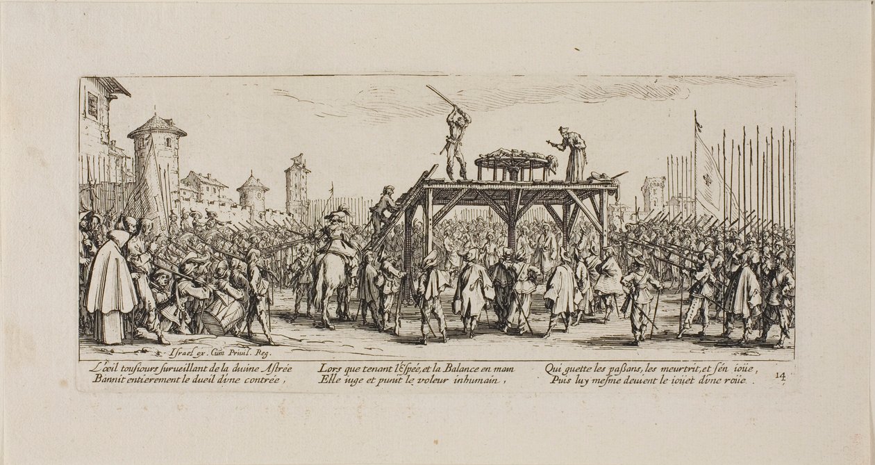 The Wheel, levy neljätoista kirjasta The Miseries of War tekijältä Jacques Callot