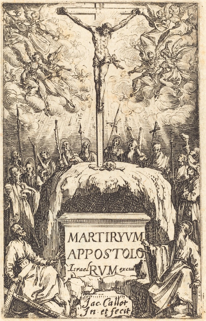Otsikko "Apostolien marttyyrikuolemat" tekijältä Jacques Callot