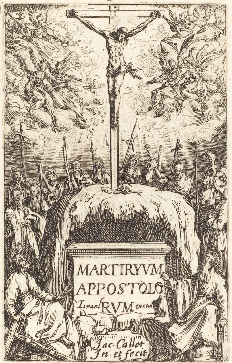 Otsikko "Apostolien marttyyrikuolemat" tekijältä Jacques Callot