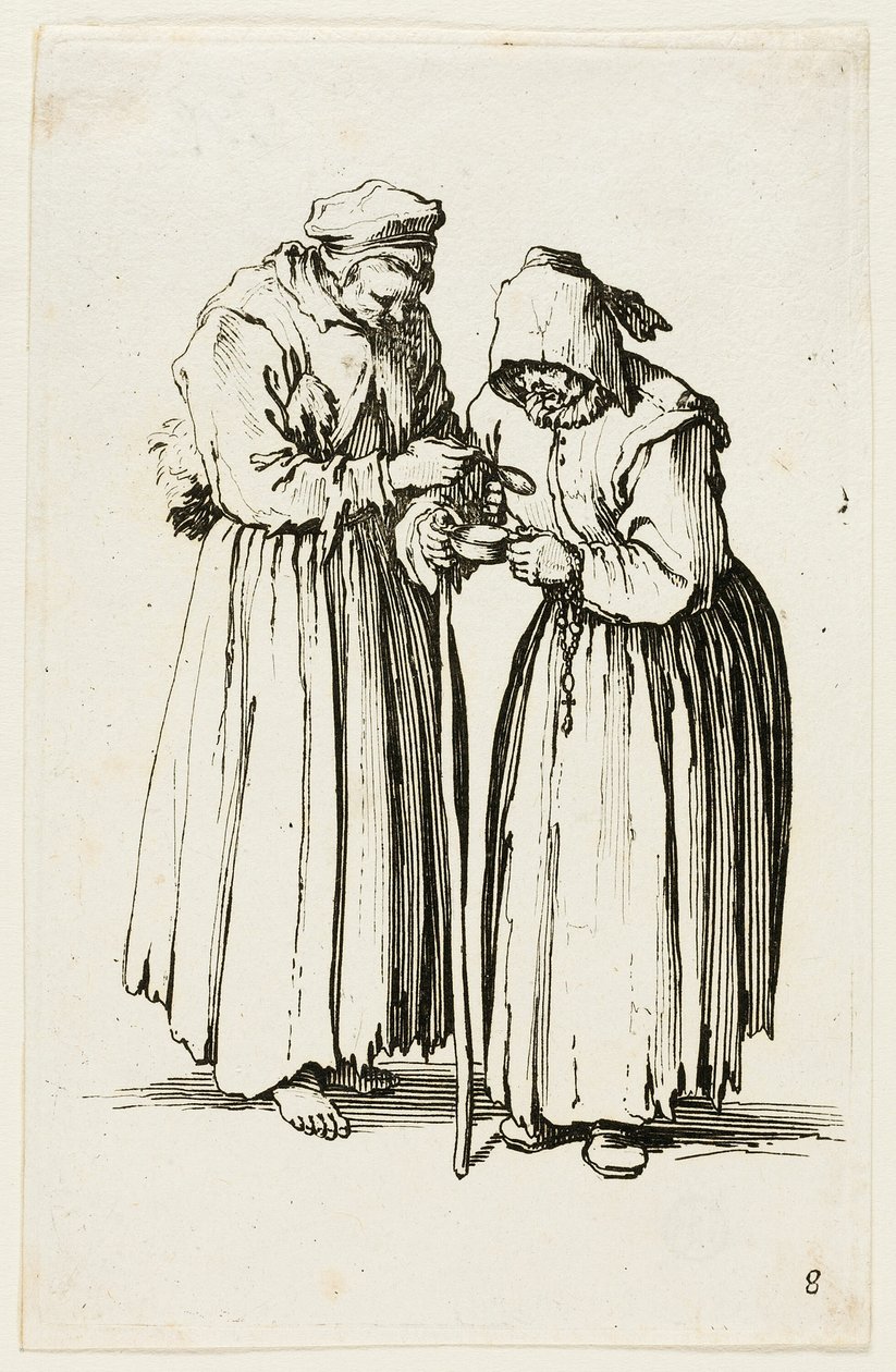 Two Women Beggars, levy kahdeksan Beggarsilta tekijältä Jacques Callot