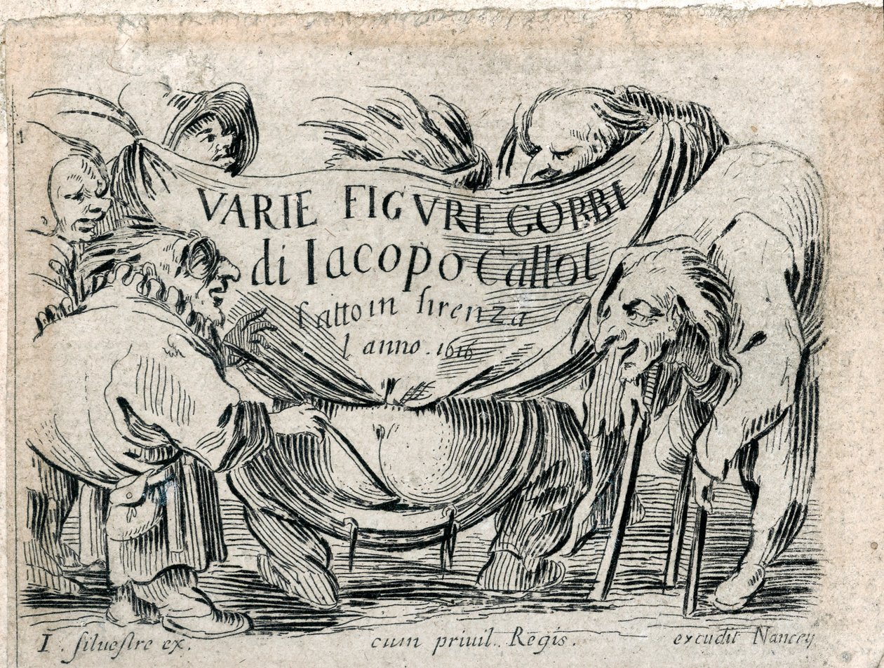 Varie Figure Gobbi, 21 kaiverruksen nimiölehti... (kaiverrus) tekijältä Jacques Callot