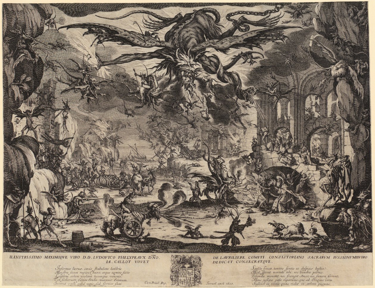 Pyhän Antoniuksen kiusaus [2: versio, Nancy] tekijältä Jacques Callot