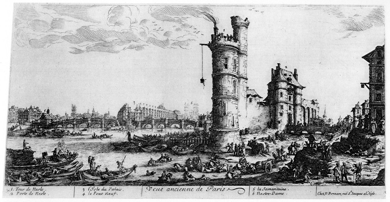 Vanha näkymä Pariisista, c1615-1635 1924 tekijältä Jacques Callot
