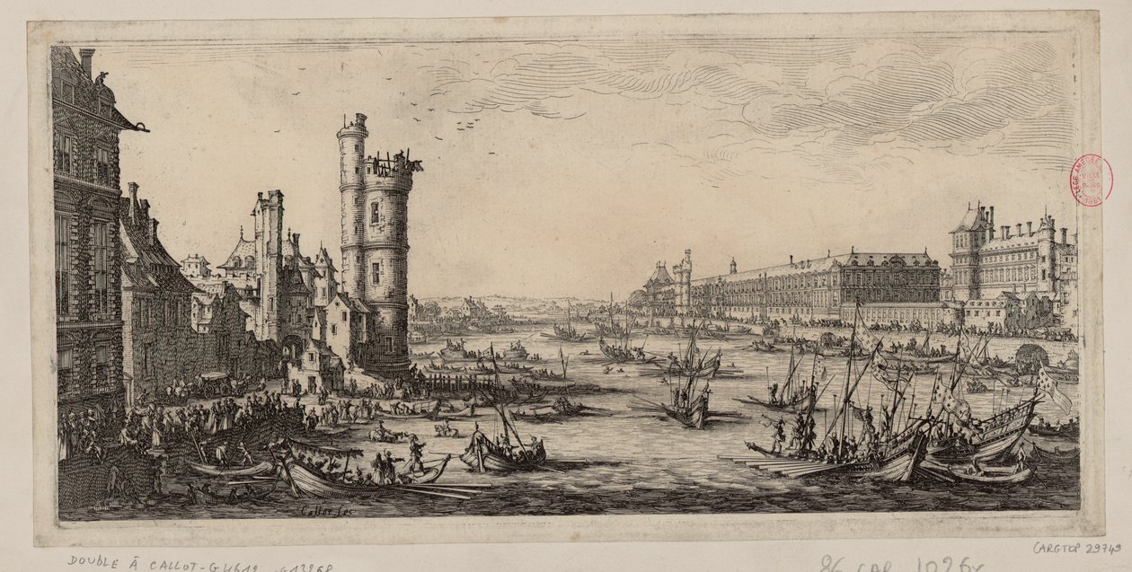 Näkymä Louvresta ja entisestä Porte de Neslestä tekijältä Jacques Callot