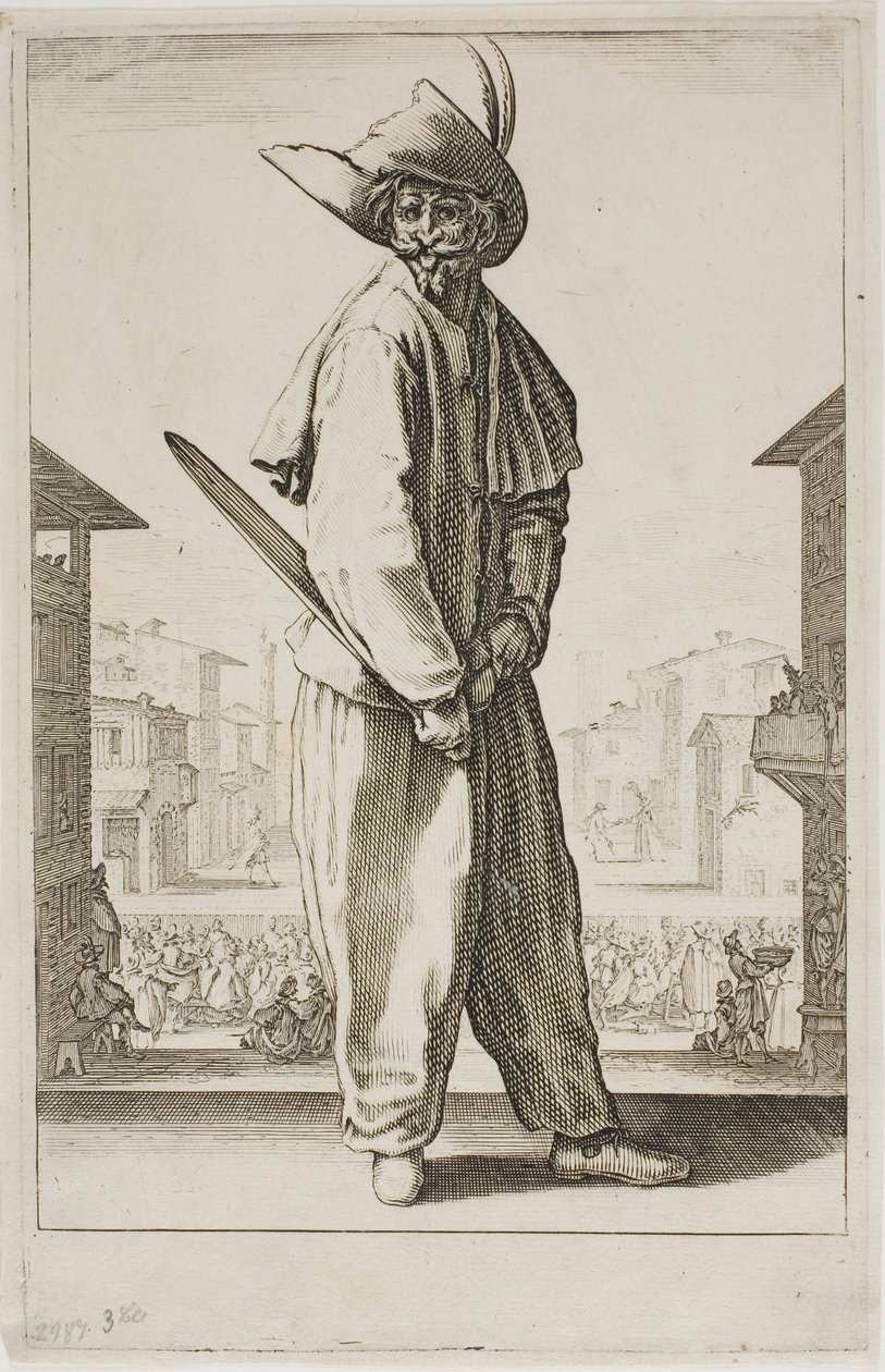 Zanni, elokuvasta Kolme italialaista koomikkoa tekijältä Jacques Callot