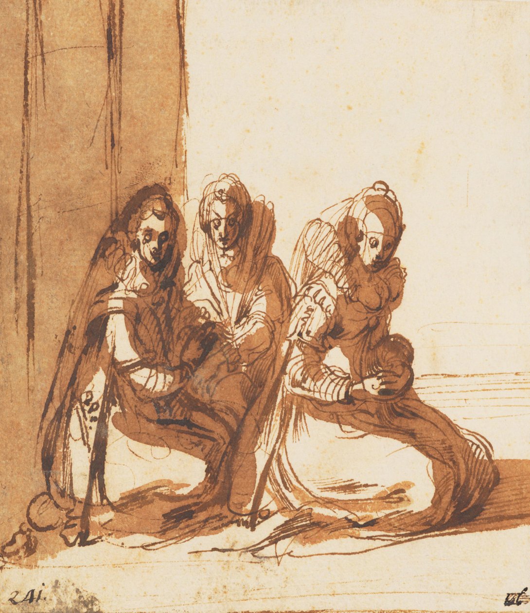 Istuvia naisia tekijältä Jacques Callot