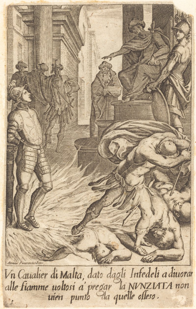 Maltan ritari tekijältä Jacques Callot after Antonio Circignani