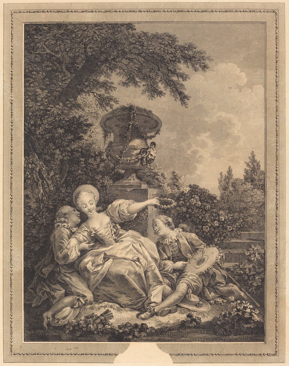 Koketti loppui tekijältä Jacques Couché and Jean Dambrun after Jean Honoré Fragonard