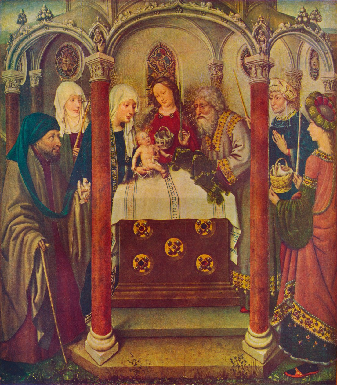 "Kristuksen esittely temppelissä", 1400-luku tekijältä Jacques Daret