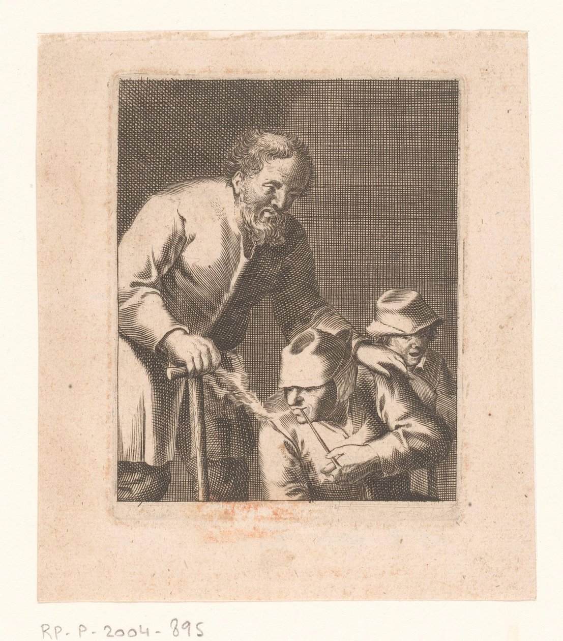 Figura amb pipa asseguda entre home i acabat nen tekijältä Jacques Dassonville (attributed to)