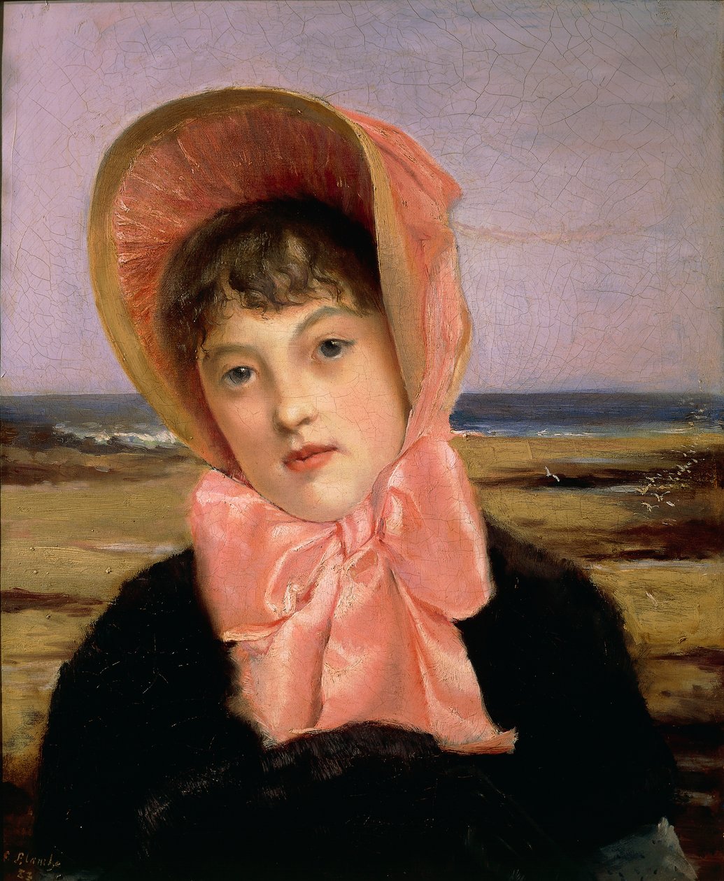 Tyttö vaaleanpunaisella hatulla tekijältä Jacques Emile Blanche