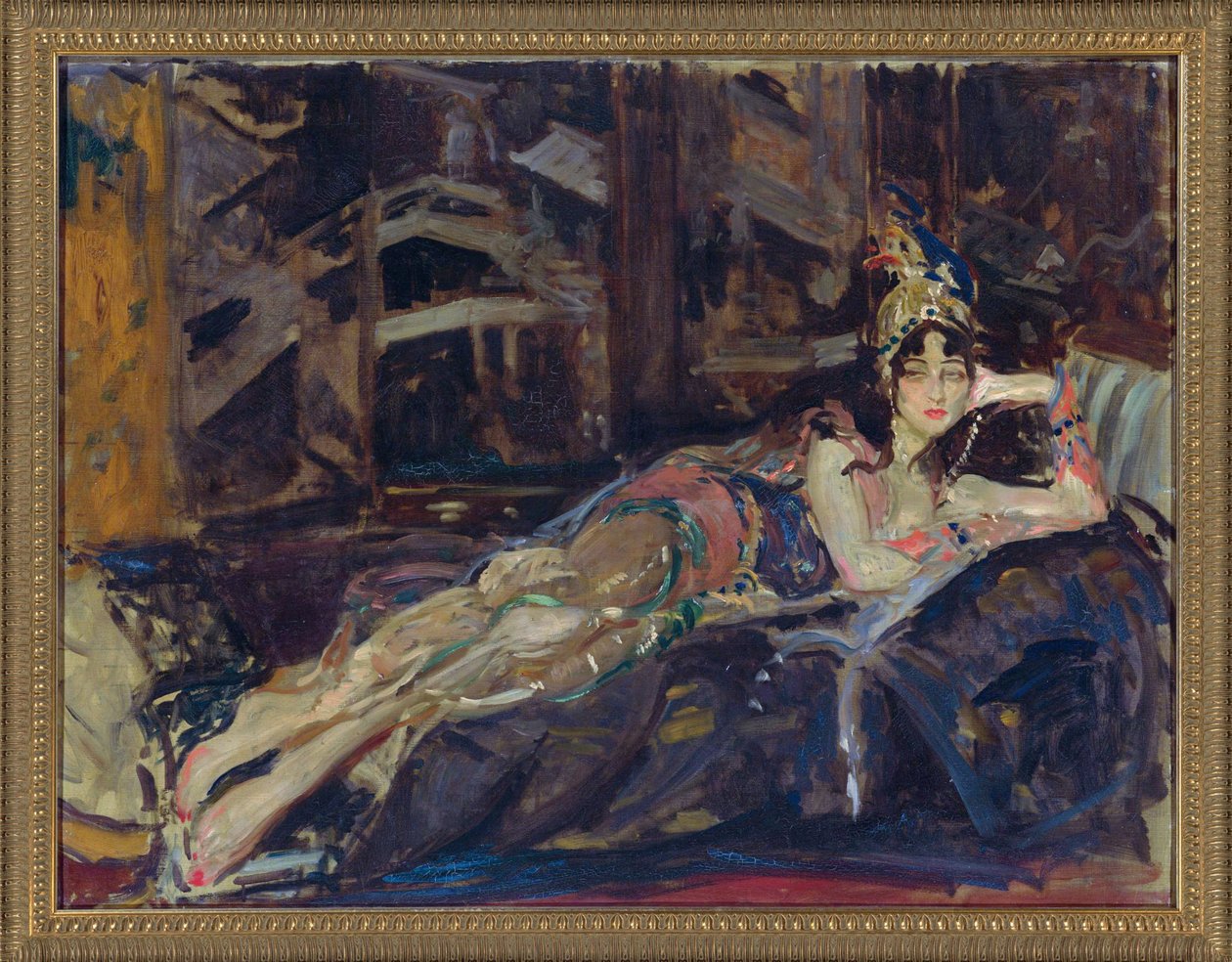 Ida Rubinstein Zobeiden roolissa Nicholas Rimsky Korsakovin baletissa Sheherazade tekijältä Jacques Emile Blanche