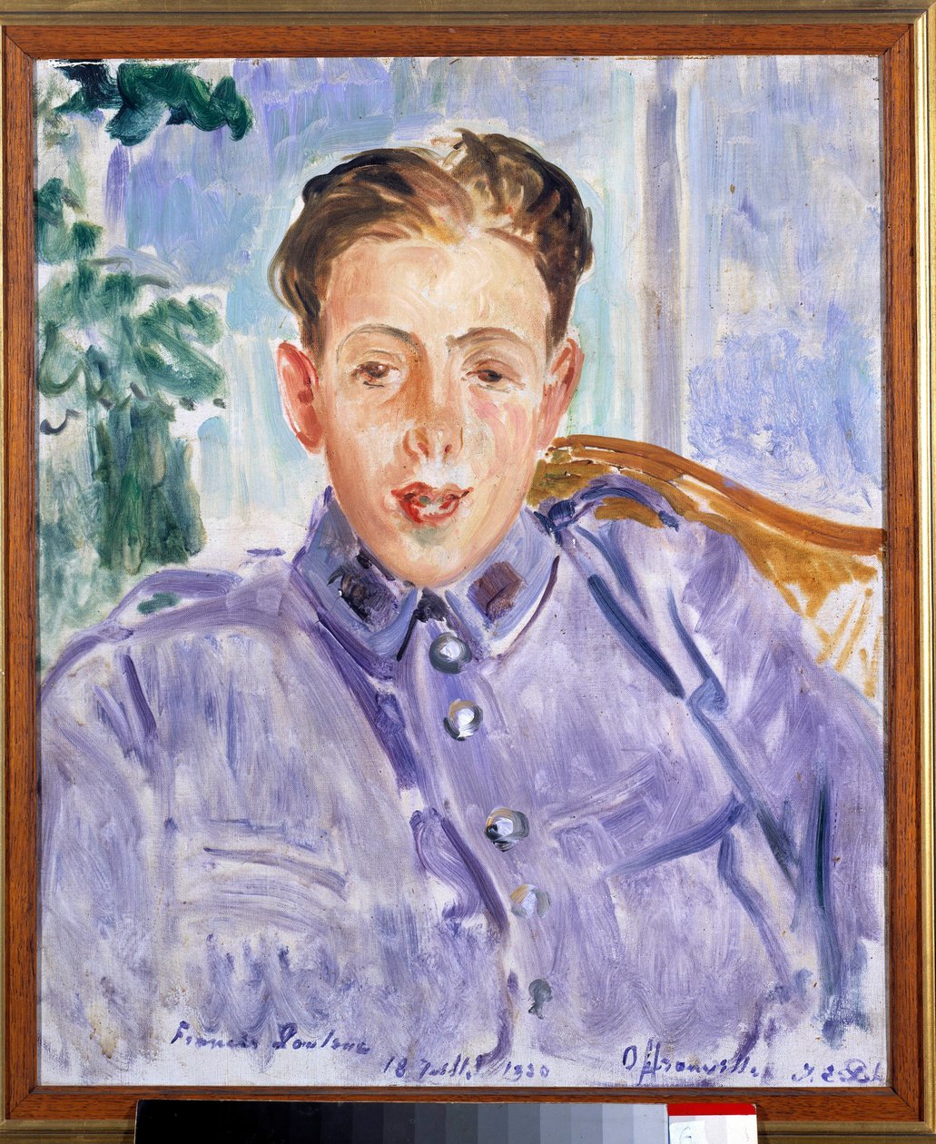 Francis Poulencin (1899-1963), ranskalaisen säveltäjän muotokuva tekijältä Jacques Emile Blanche