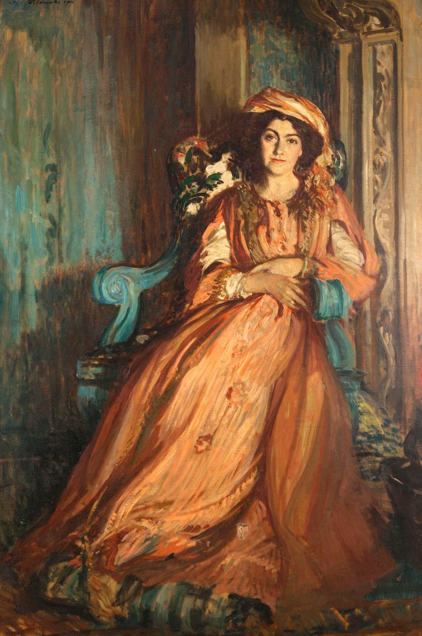 Muotokuva Mabel Dodge Luhanista 1879-1962 Villa Curoniassa Firenzen lähellä, 1911. tekijältä Jacques Emile Blanche