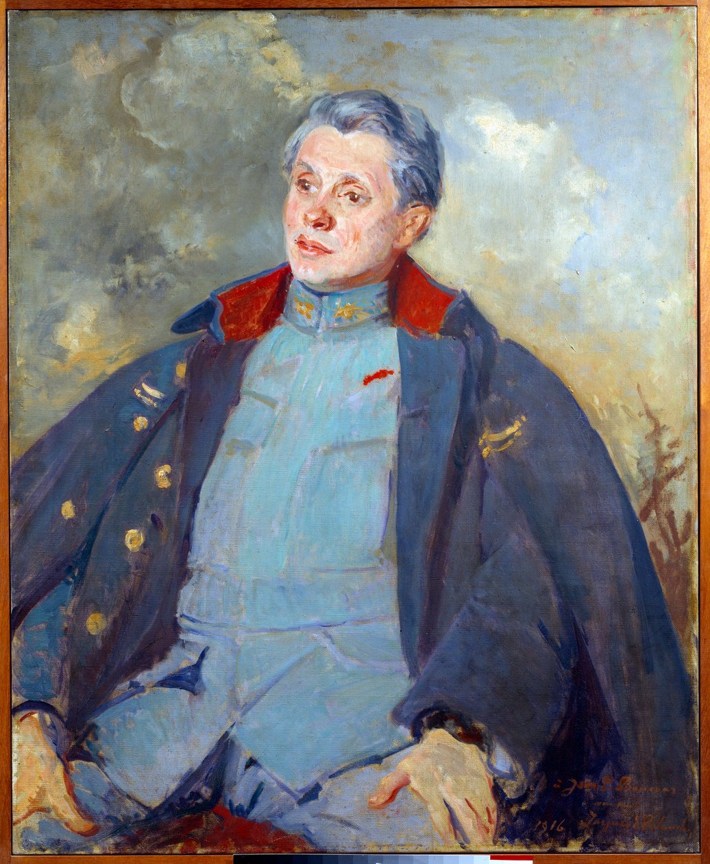 Muotokuva ranskalaisesta poliitikosta Joseph Paul Boncour (Paul-Boncour) (1873-1972) upseerina Jacques Emile (Jacques-Emile) Blanchen (1861-1942) maalaus 1916 Su. 0,81 x 1 m Rouen, Kuvataidemuseo tekijältä Jacques Emile Blanche