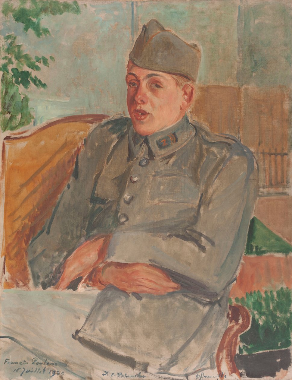 Pianisti ja säveltäjä Francis Poulencin muotokuva 1899-1963, 1920. tekijältä Jacques Emile Blanche