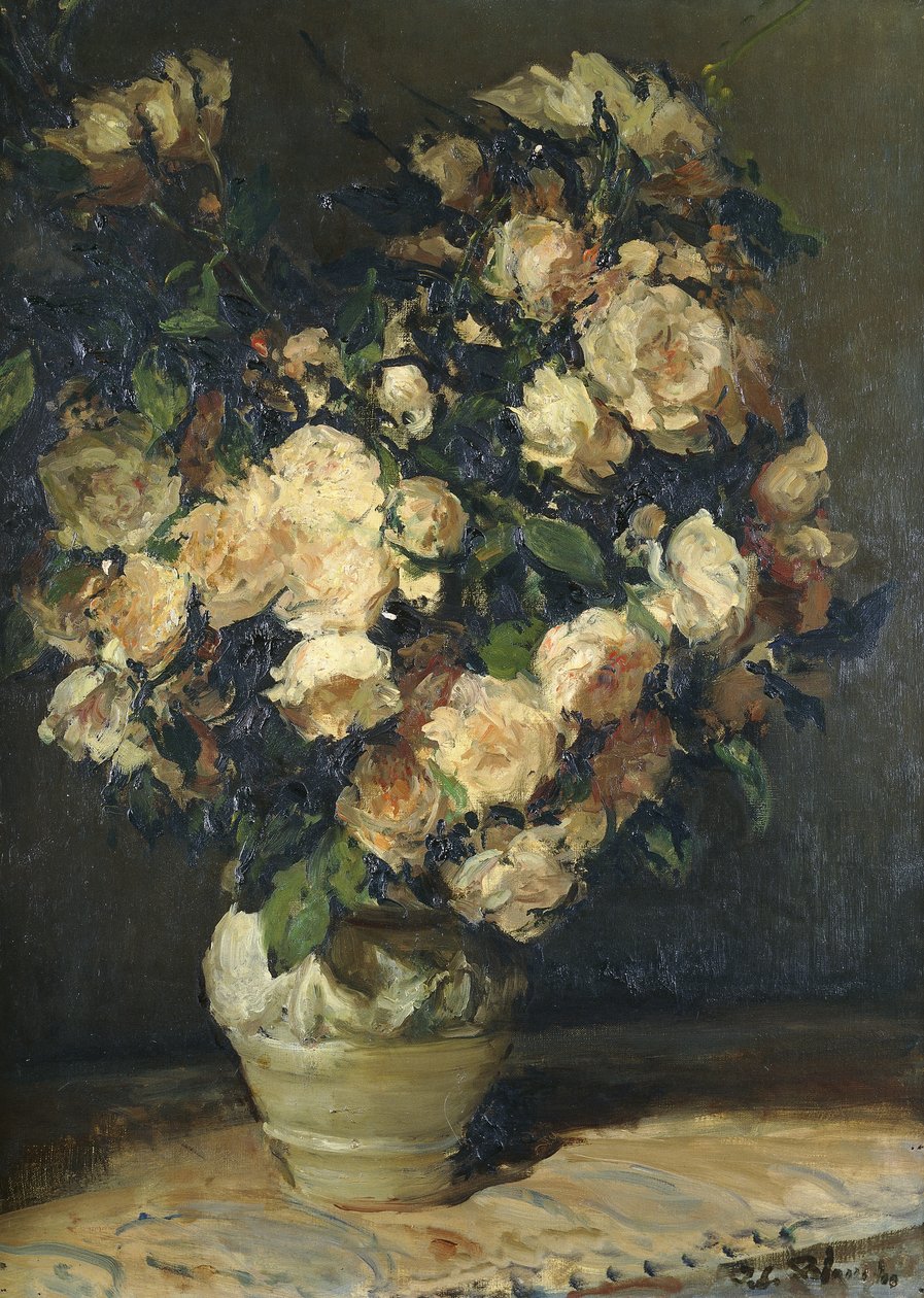 Ruusuja maljakossa, tekijältä Jacques Emile Blanche