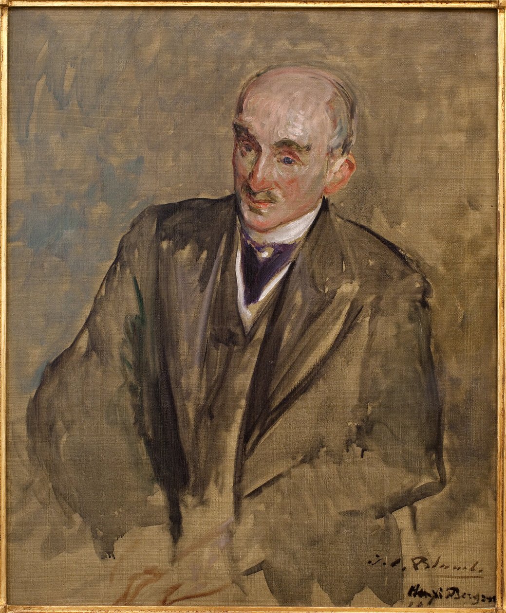 Tutkimus Henri Bergsonin (1859-1941) muotokuvaa varten. Jacques Emilen (Jacques-Emile) Blanchen (1861-1942) maalaus öljy kankaalle tekijältä Jacques Emile Blanche