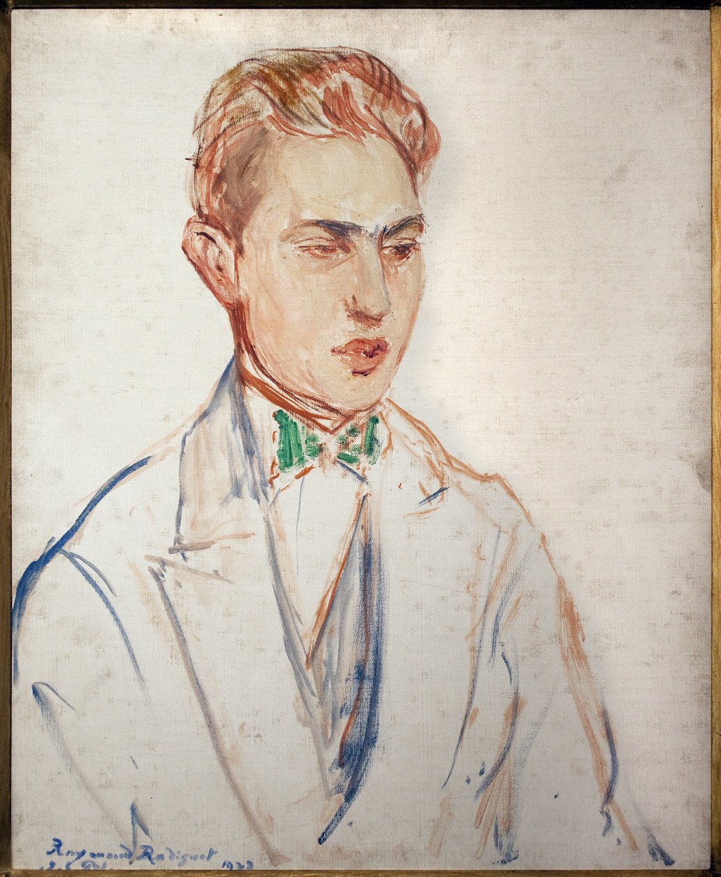 Tutkimus Raymond Radiguetin (1903-1923) muotokuvaa varten. Taideteos: Jacques Emile (Jacques-Emile) Blanche (1861-1942), öljy pahville, ennen vuotta 1923. Ranskalainen taide, Musee des Beaux Arts de Rouen. tekijältä Jacques Emile Blanche