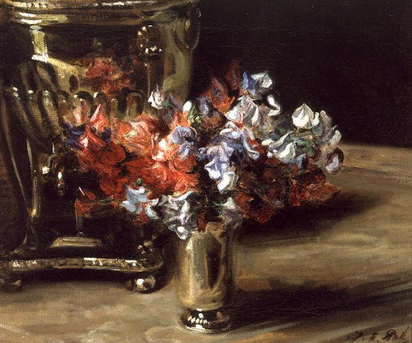 Sweet Peas (öljy kankaalle) tekijältä Jacques Emile Blanche