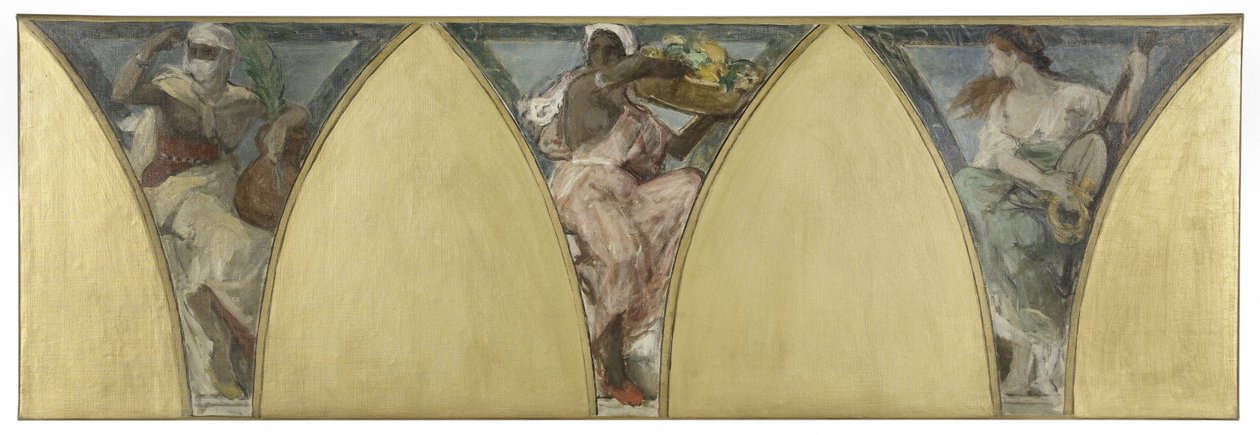 Pariisin kaupungintalon luonnos: Algeria. Guyana. Provence, noin 1888 (öljy kankaalle). tekijältä Jacques Fernand Humbert