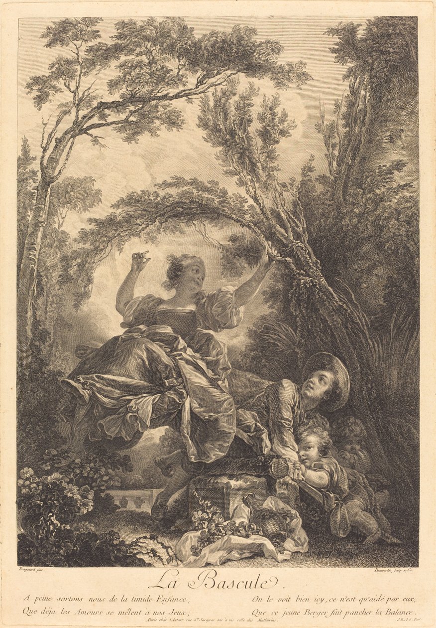 Keinu tekijältä Jacques Firmin Beauvarlet after Jean Honoré Fragonard