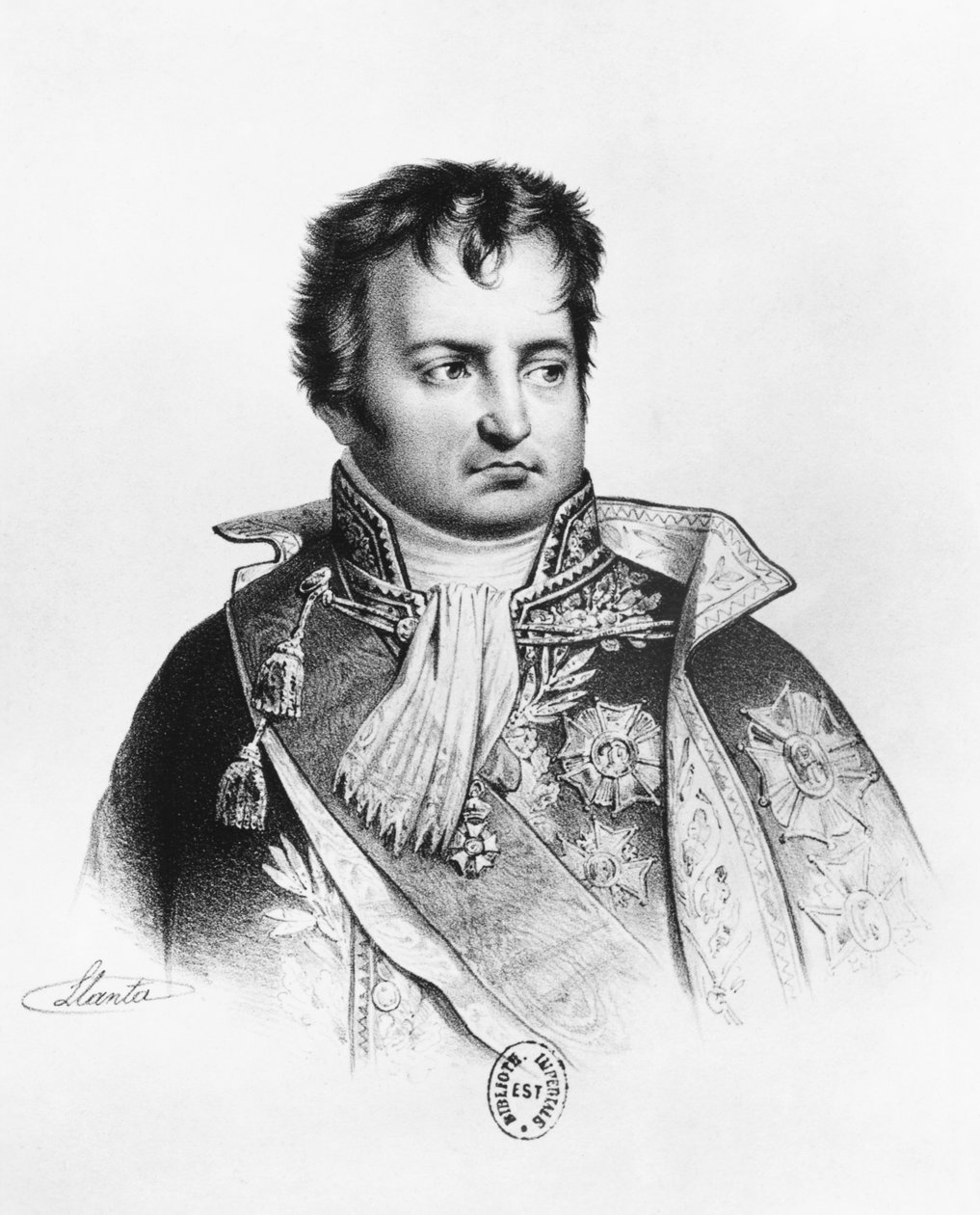 Denis Decres, meri- ja siirtomaiden ministeri (bw litho) tekijältä Jacques Francois Gauderique Llanta