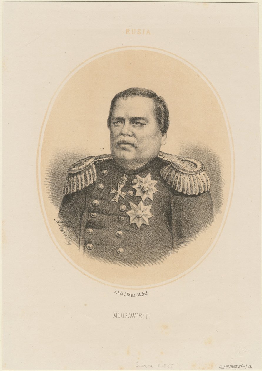 Kreivi Nikolai Muravjov-Amurskyn muotokuva 1809-1881, 1865 tekijältä Jacques Francois Gauderique Llanta