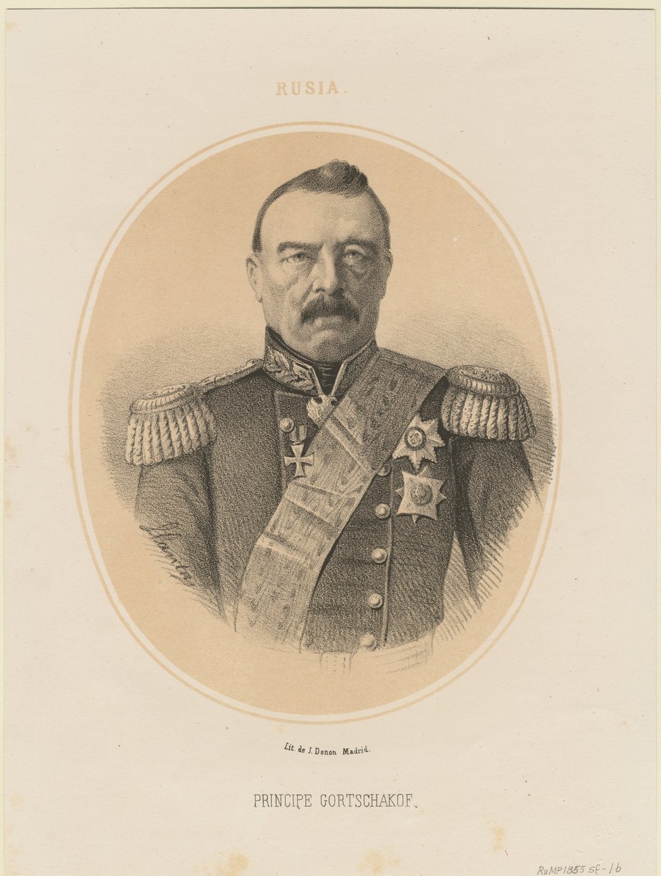 Prinssi Mihail Dmitrievich Gorchakovin muotokuva 1795-1861, 1865 tekijältä Jacques Francois Gauderique Llanta