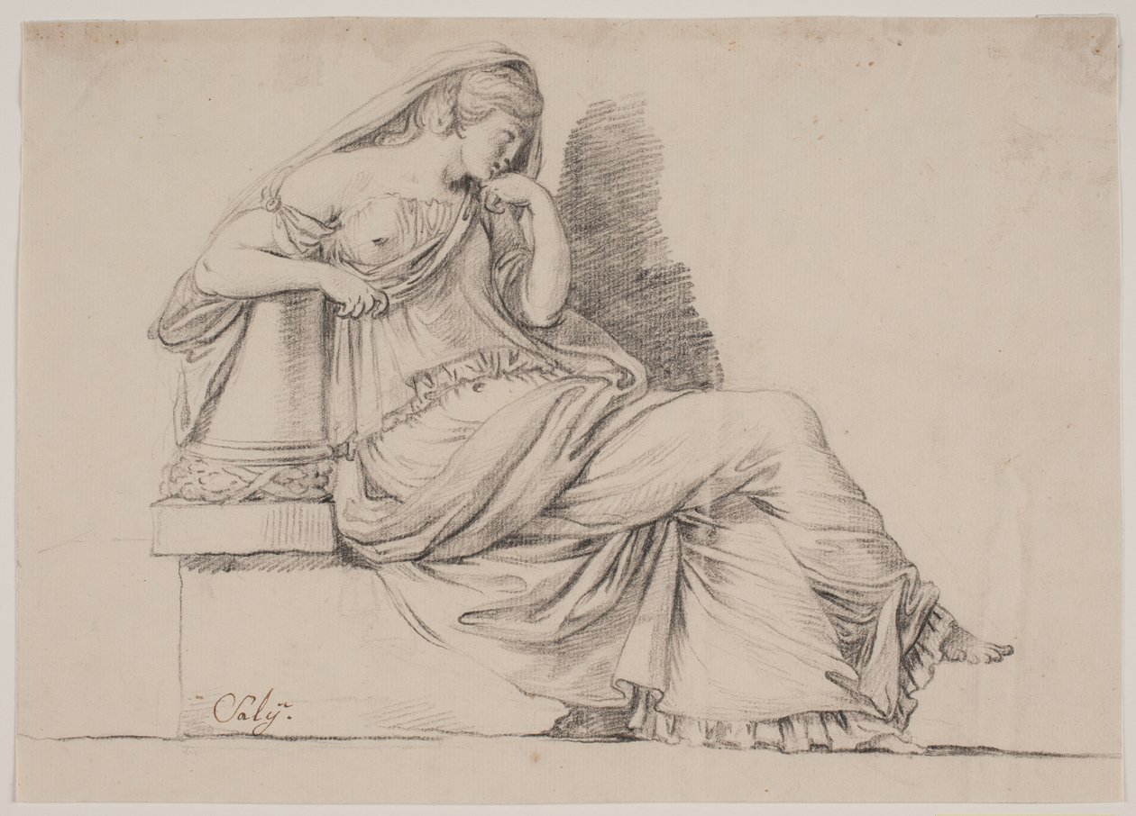 Allegoria. Surullinen naishahmo tekijältä Jacques Francois Joseph Saly