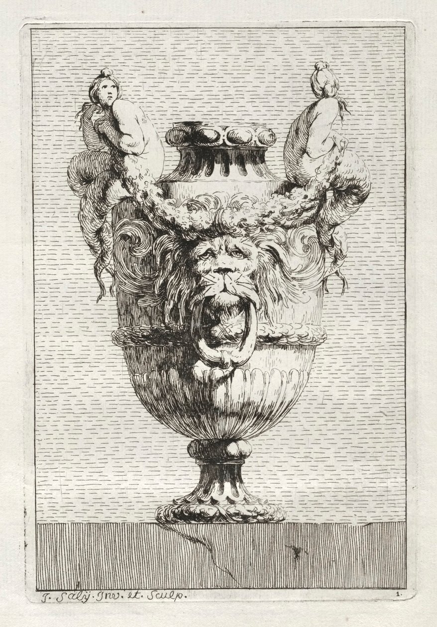 Maljakkosarja: levy 1, 1746. tekijältä Jacques Francois Joseph Saly