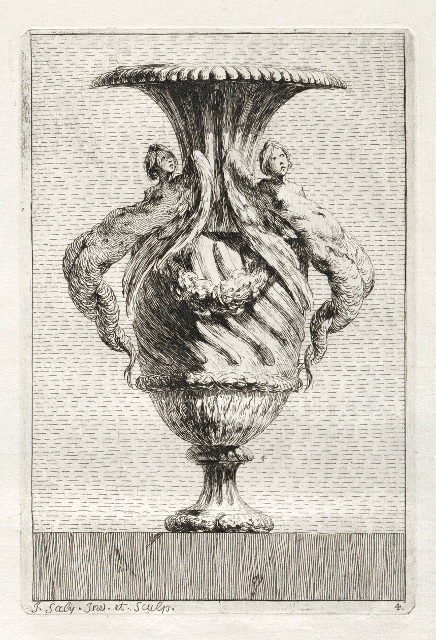Maljakkosarja: levy 4, 1746. tekijältä Jacques Francois Joseph Saly