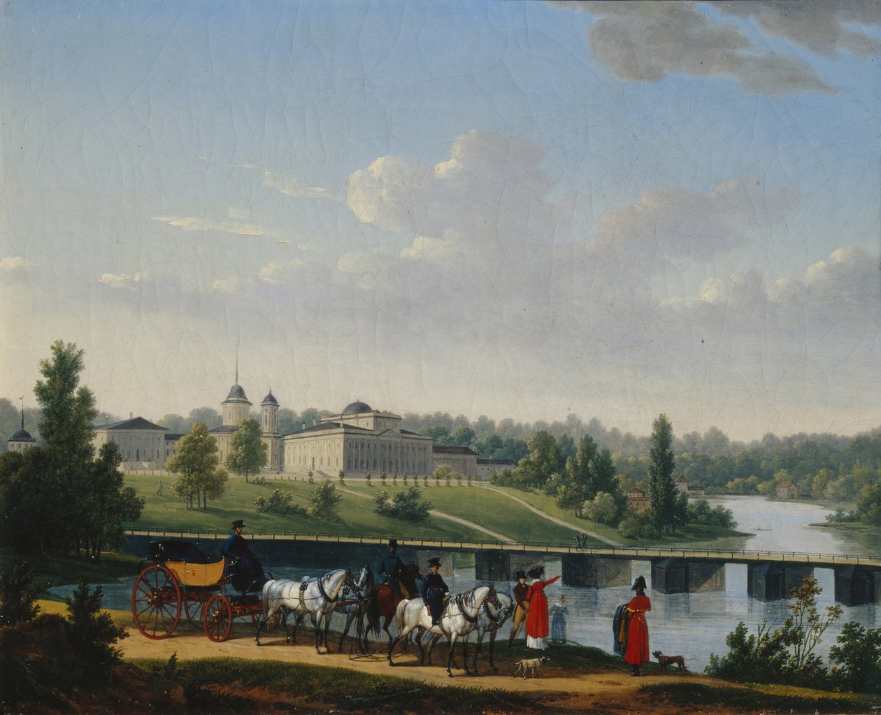Kävely. Golitsynin tila Pekhra-Jakovlevskoje, 1820 tekijältä Jacques Francois Joseph Swebach