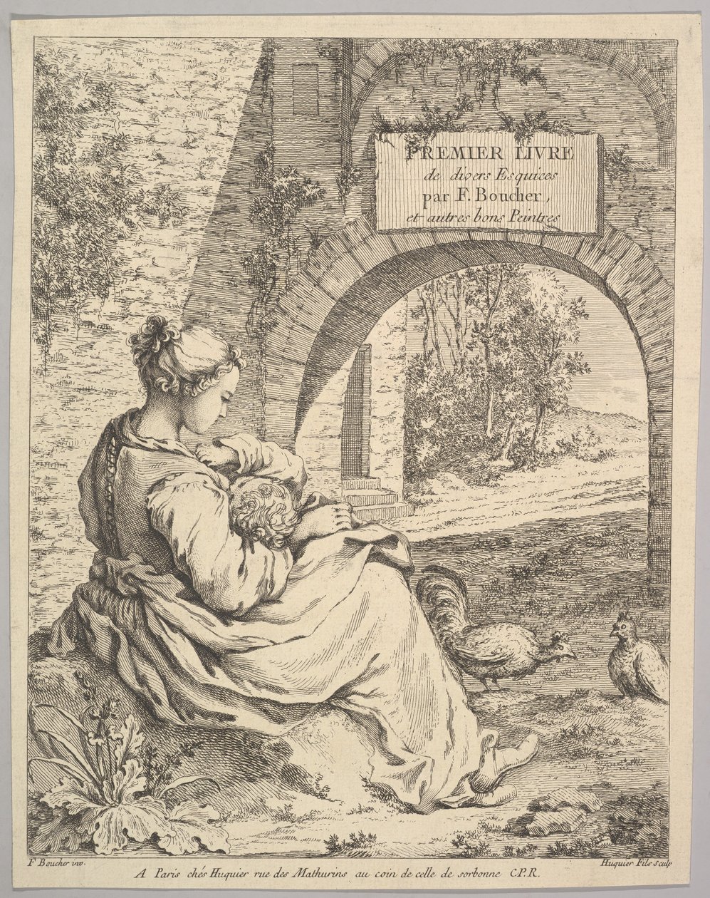 Etukappale, 1700-luvun puolivälistä loppu. tekijältä Jacques Gabriel Huquier