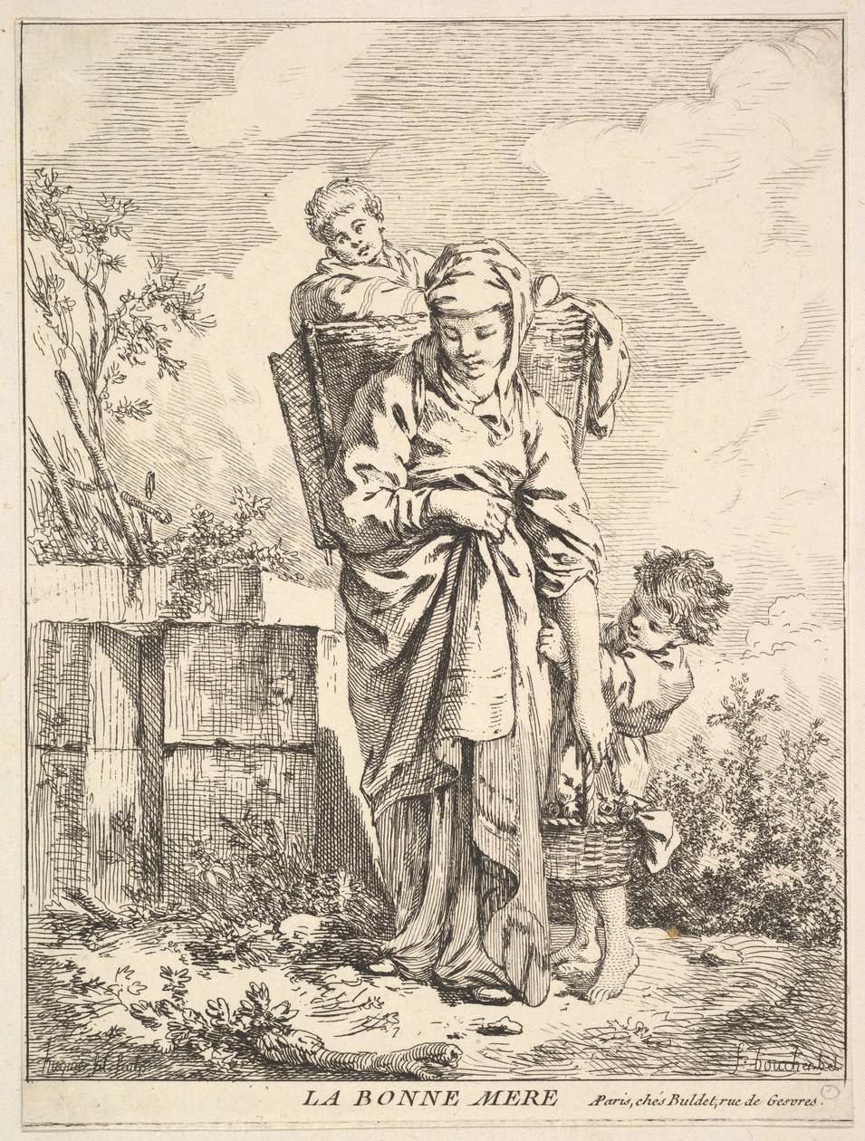 Hyvä äiti, 1700-luku. tekijältä Jacques Gabriel Huquier